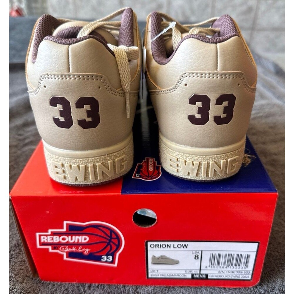 Patrick Ewing Rebound Orion Low Men’s Size 8 Irish Cream/Maroon Color way - Picture 2 of 8